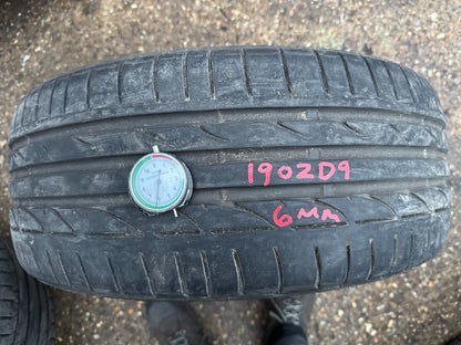 225 40 19 89Y BRIDGESTONE POTENZA S001 * BMW RUNFLAT RSC RFT PART WORN TYRE 6MM