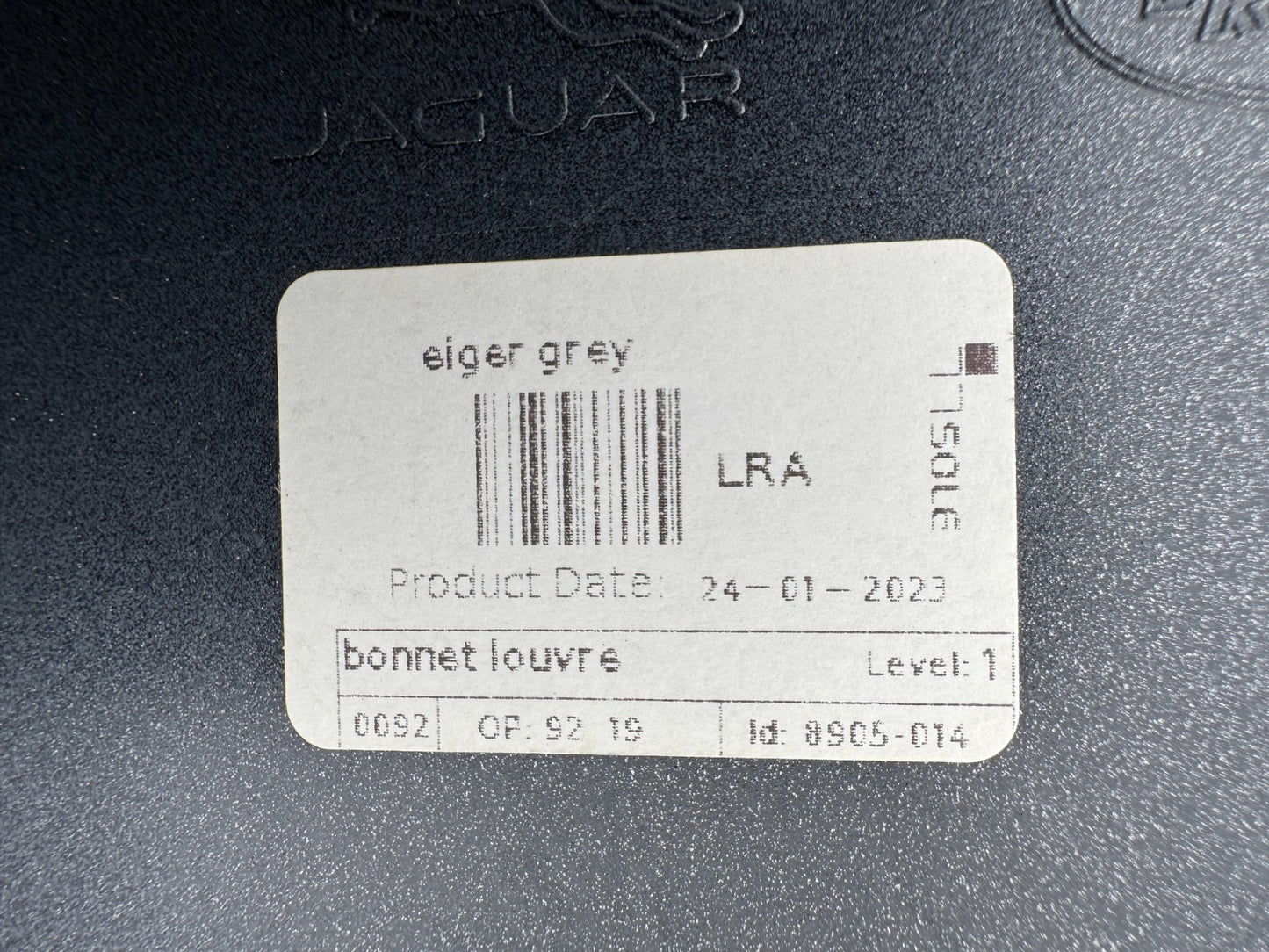 2023 JAGUAR I-PACE X590 BONNET LOUVRE EIGER GREY J9D316C628FBW Scratched