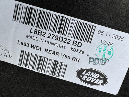 2025 Land Rover Defender L663 Rear Right Splash Wheel Arch Liner L8B2-279D22-BD