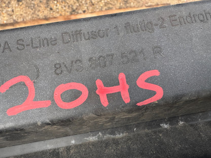 AUDI A3 S-LINE REAR BUMPER LOWER SPOILER DIFFUSER 2016 17 18 HATCHBACK