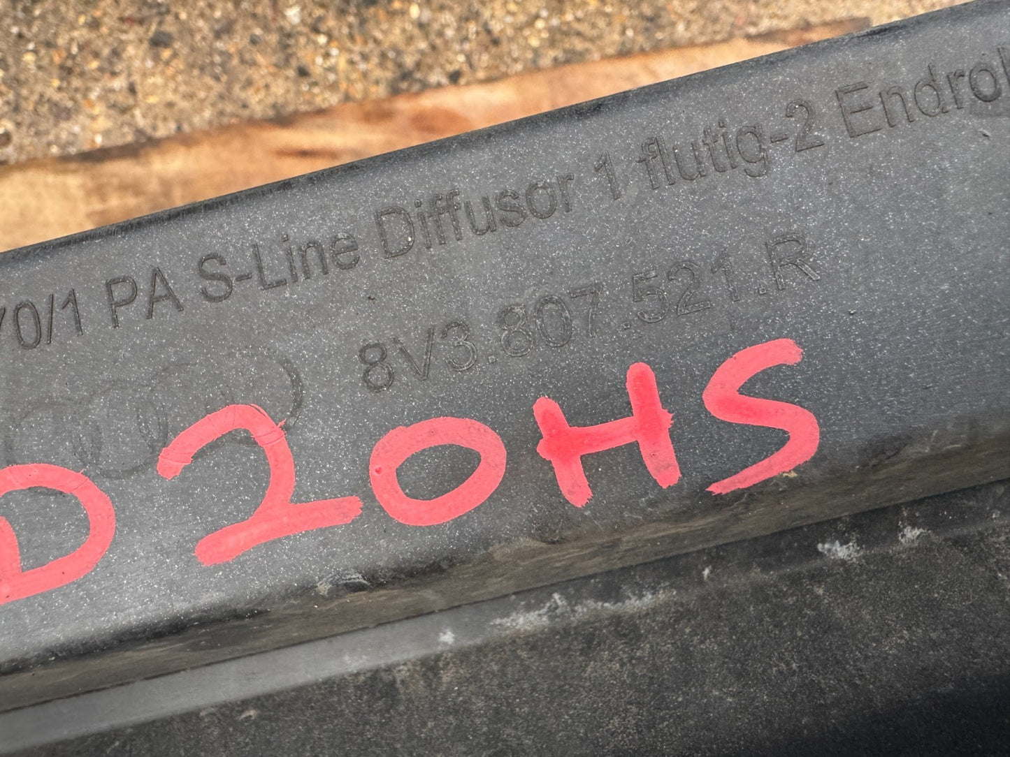 AUDI A3 S-LINE REAR BUMPER LOWER SPOILER DIFFUSER 2016 17 18 HATCHBACK