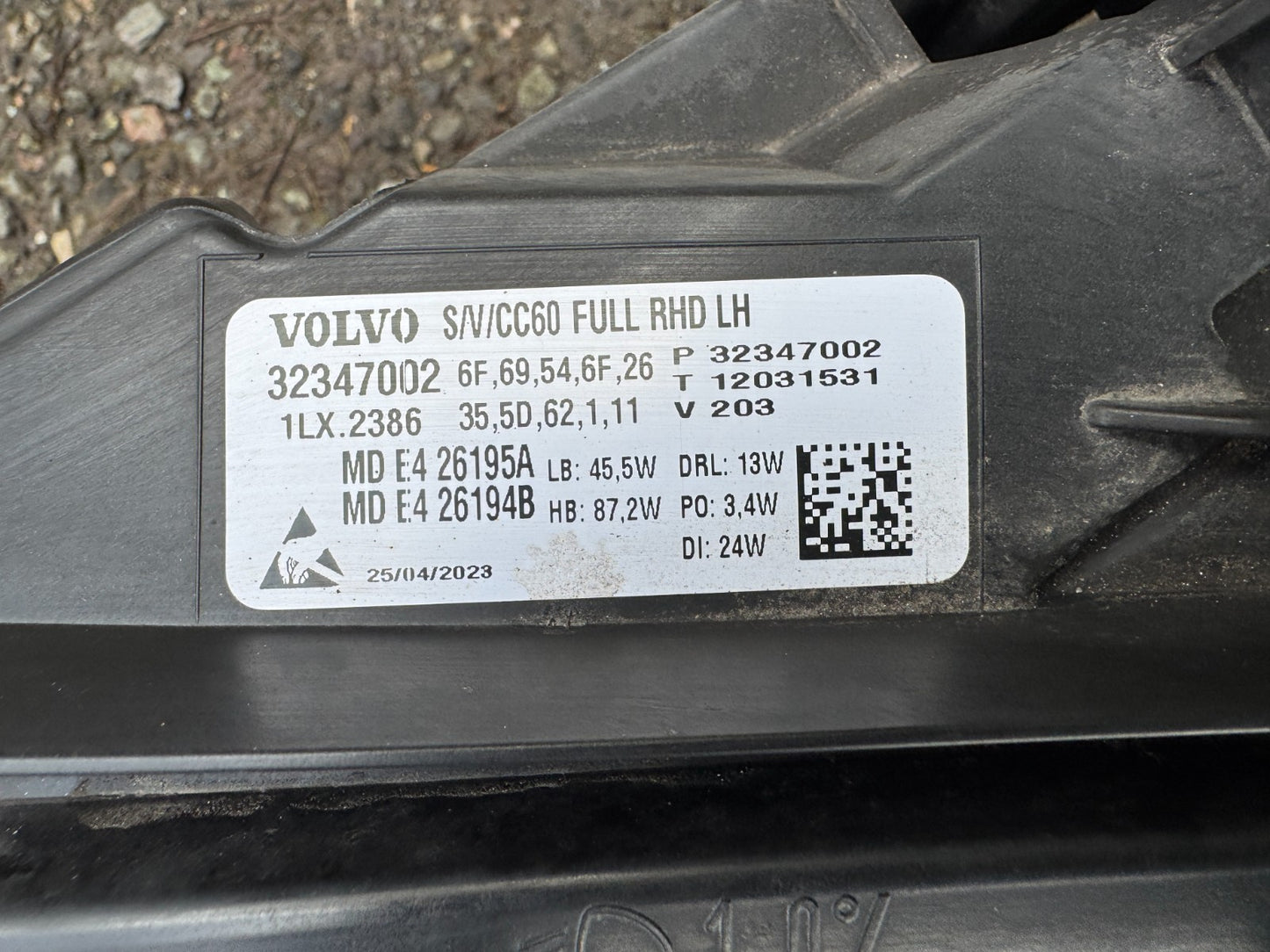 2023 VOLVO V60 S60 CC60 ACTIVE FULL LED Left Headlight 32338005 32347002 RHD UK