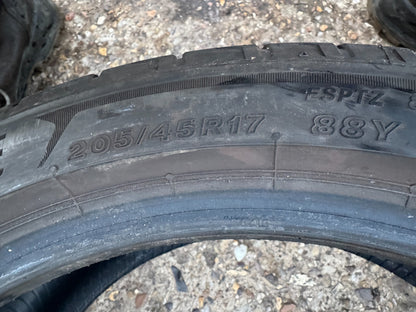 BRIDGESTONE POTENZA SPORT 205/45 R17 88Y PART WORN Tyre 6mm 2025 205 45 17