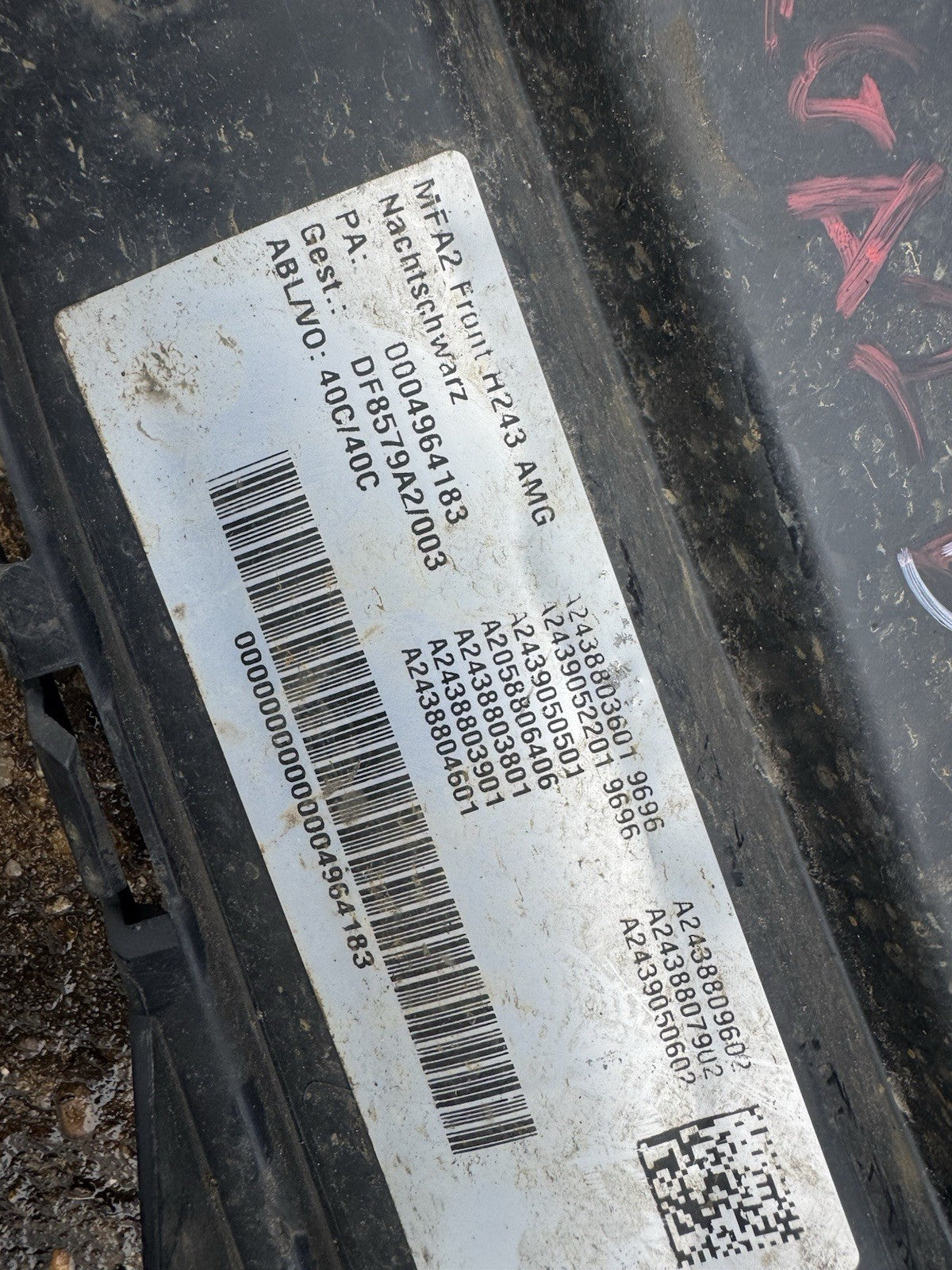 Mercedes EQA EQB X243 AMG Front Bumper Lower Right Grill 2021 ON A2438857301