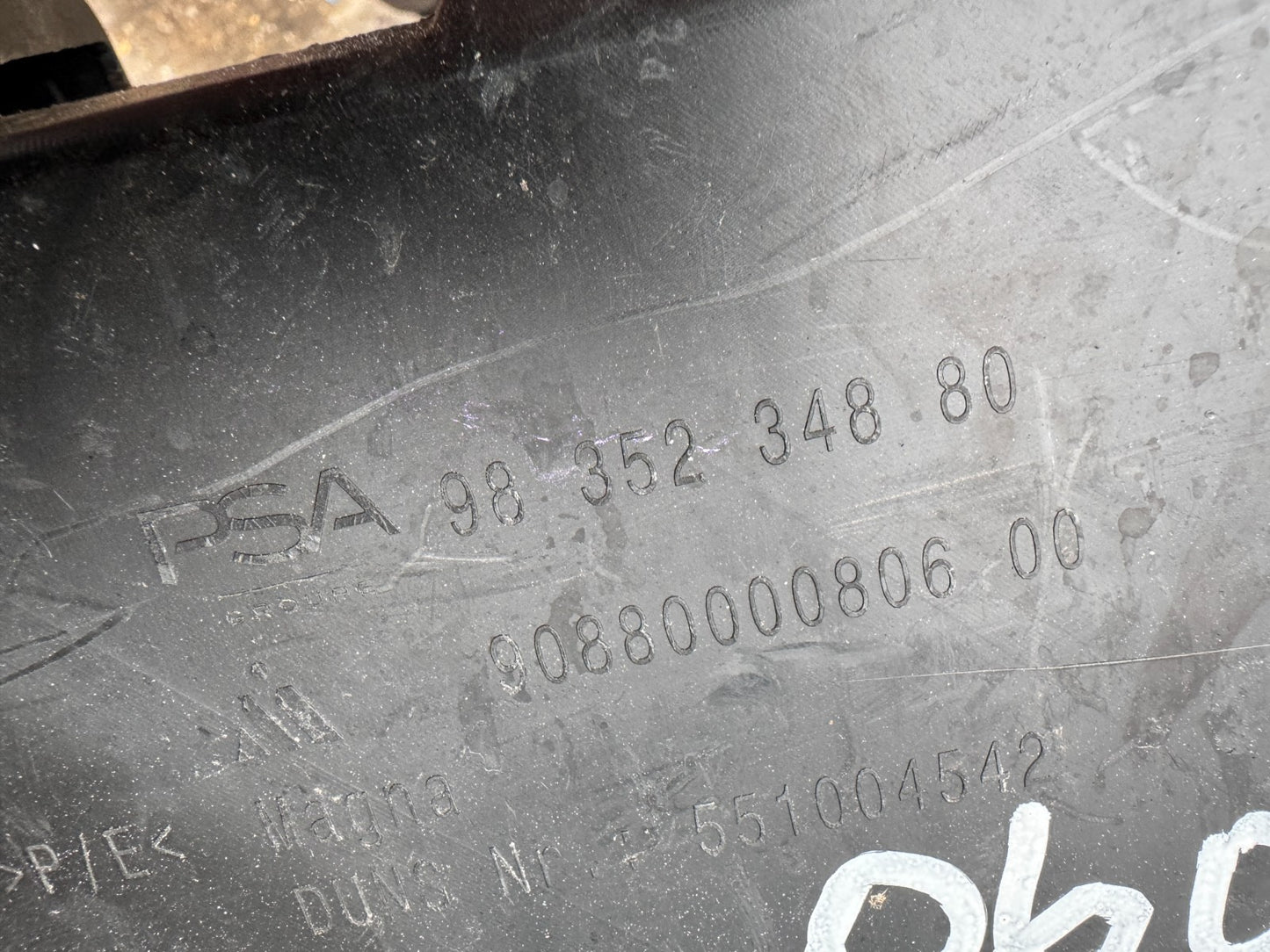 Peugeot 308 Rear Bumper Absorber P/N 9835234880 Genuine NOT PRASCO