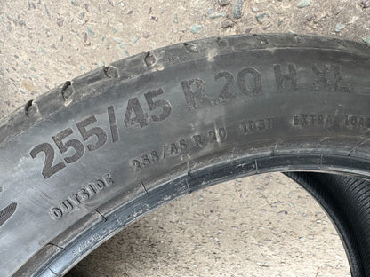 255 45 20 105H CONTINENTAL ECOCONTACT 6Q XL Dot:2824 4mm No Repairs