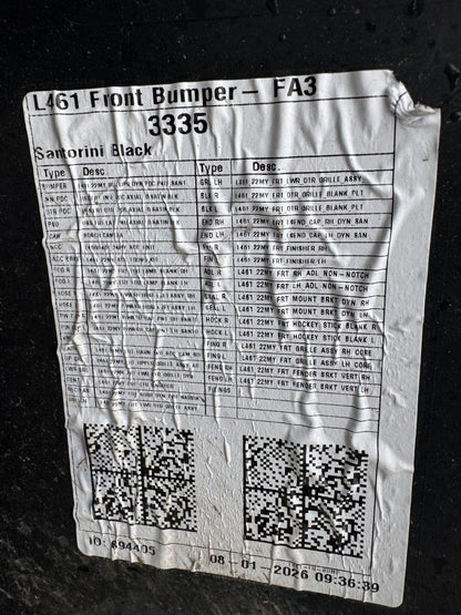 2026 GENUINE RANGE ROVER SPORT L461 BLACK FRONT BUMPER 2022-ON N9X217F003A