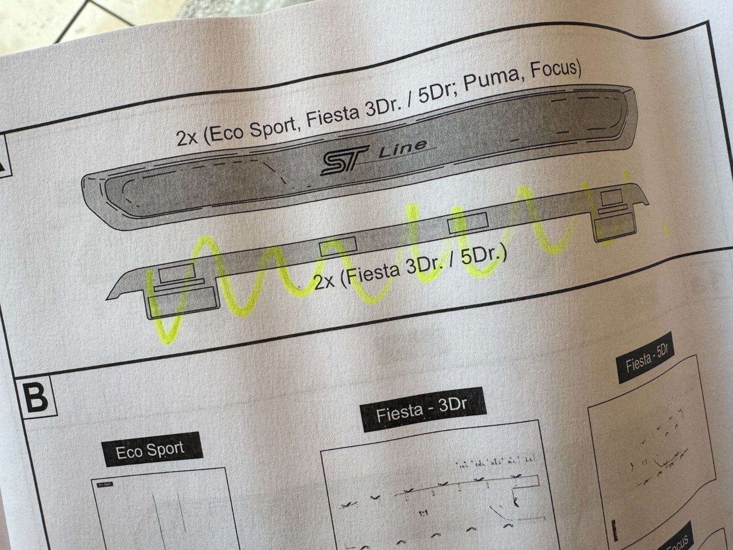 ILLUMINATED ST LINE SCUFF PLATES FRONT GENUINE FORD PUMA FOCUS ECOSPORT 2544750
