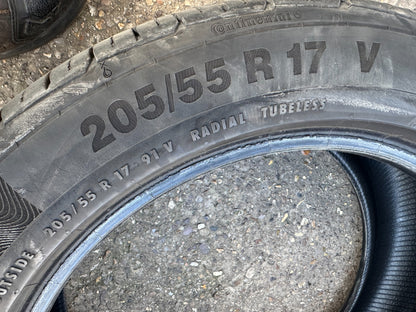 CONTINENTAL 205 55 17 (91V) TYRE CONTI PREMIUM CONTACT 5 6MM TREAD 2055517