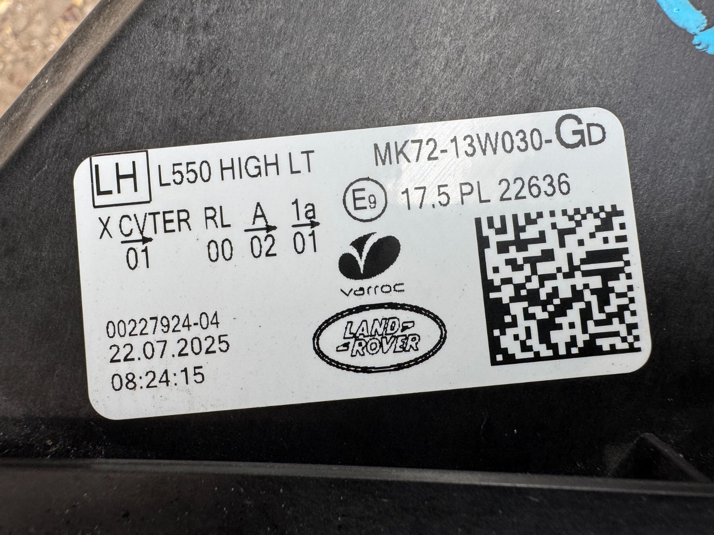 2025 Discovery Sport L550 Facelift Left LED Matrix Headlight MK7213W030GD Damage