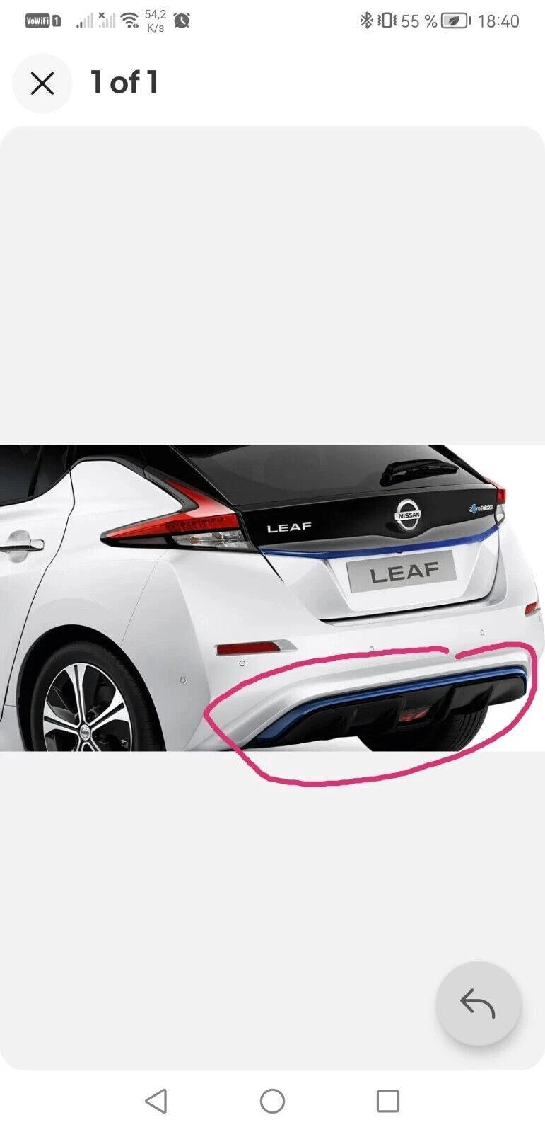 NEW NISSAN LEAF ZE1 MK2 REAR BUMPER LOWER CENTRE BAR 850845SH0A 850846WK1A