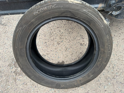 1x 185 55 15 86H XL - Kumho Ecowing ES01 KH27 - Tyre Only 7.5mm no repairs