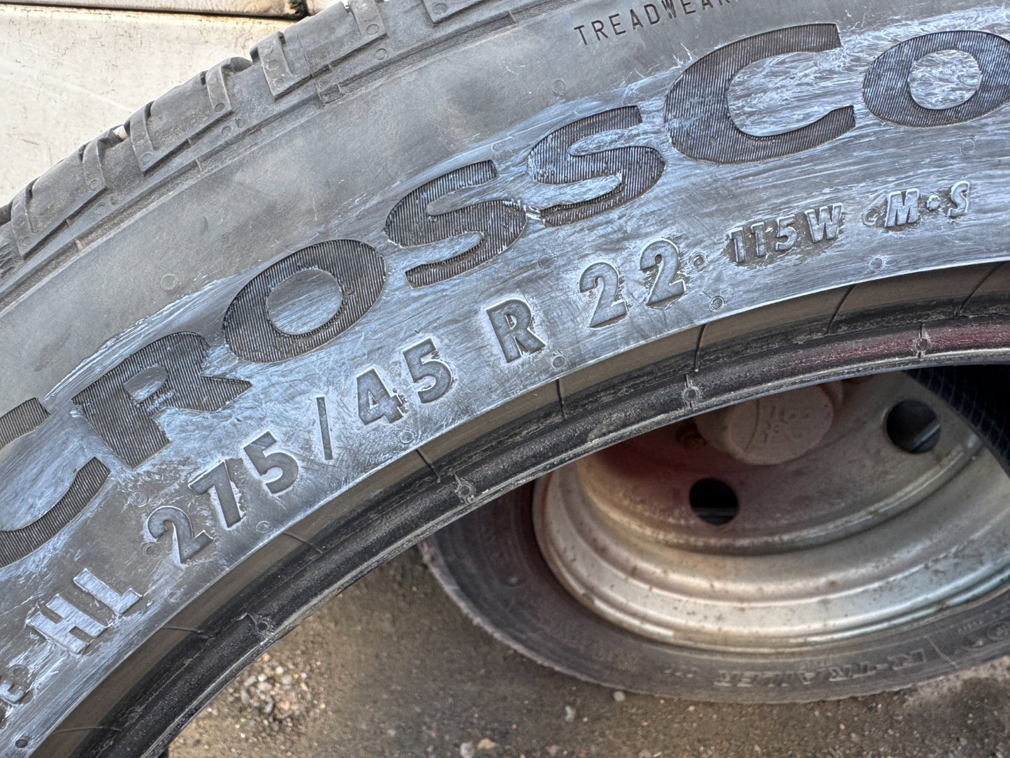 1X late 2024 Continental Cross Contact RX LR 275 45 22 115W Part Worn Tyre 7.5MM