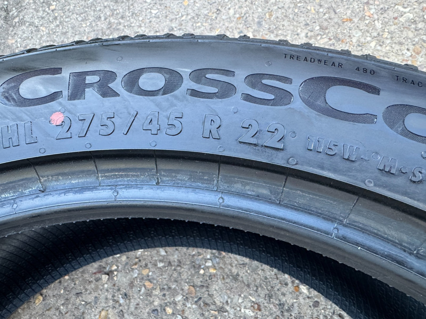 1X late 2025 Continental Cross Contact RX LR 275 45 22 115W Tyre 8.5MM