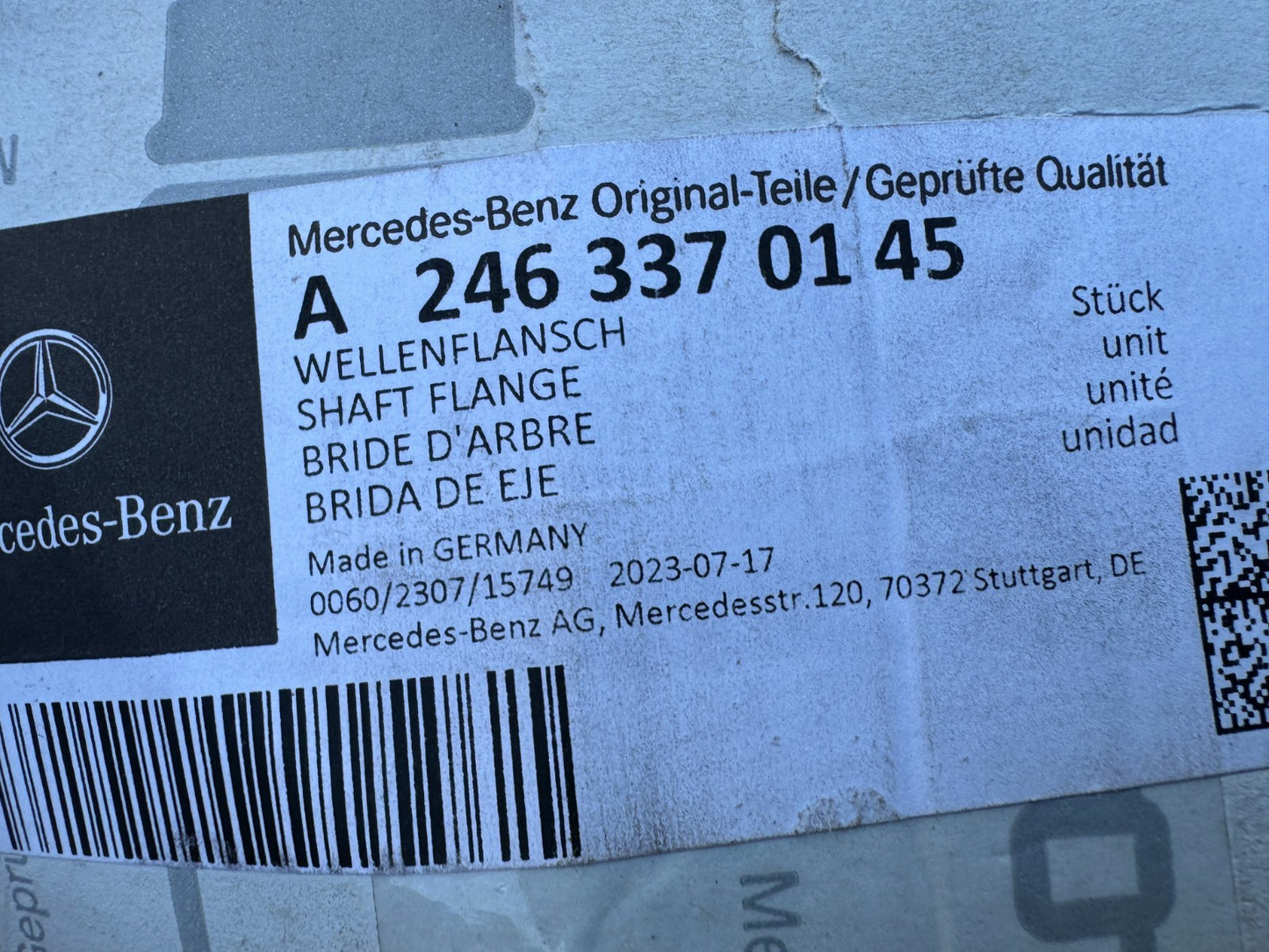 MERCEDES B220 W246 Front Wheel Hub 2.0 2.2D 2011-2018 A2463370145 Genuine NEW