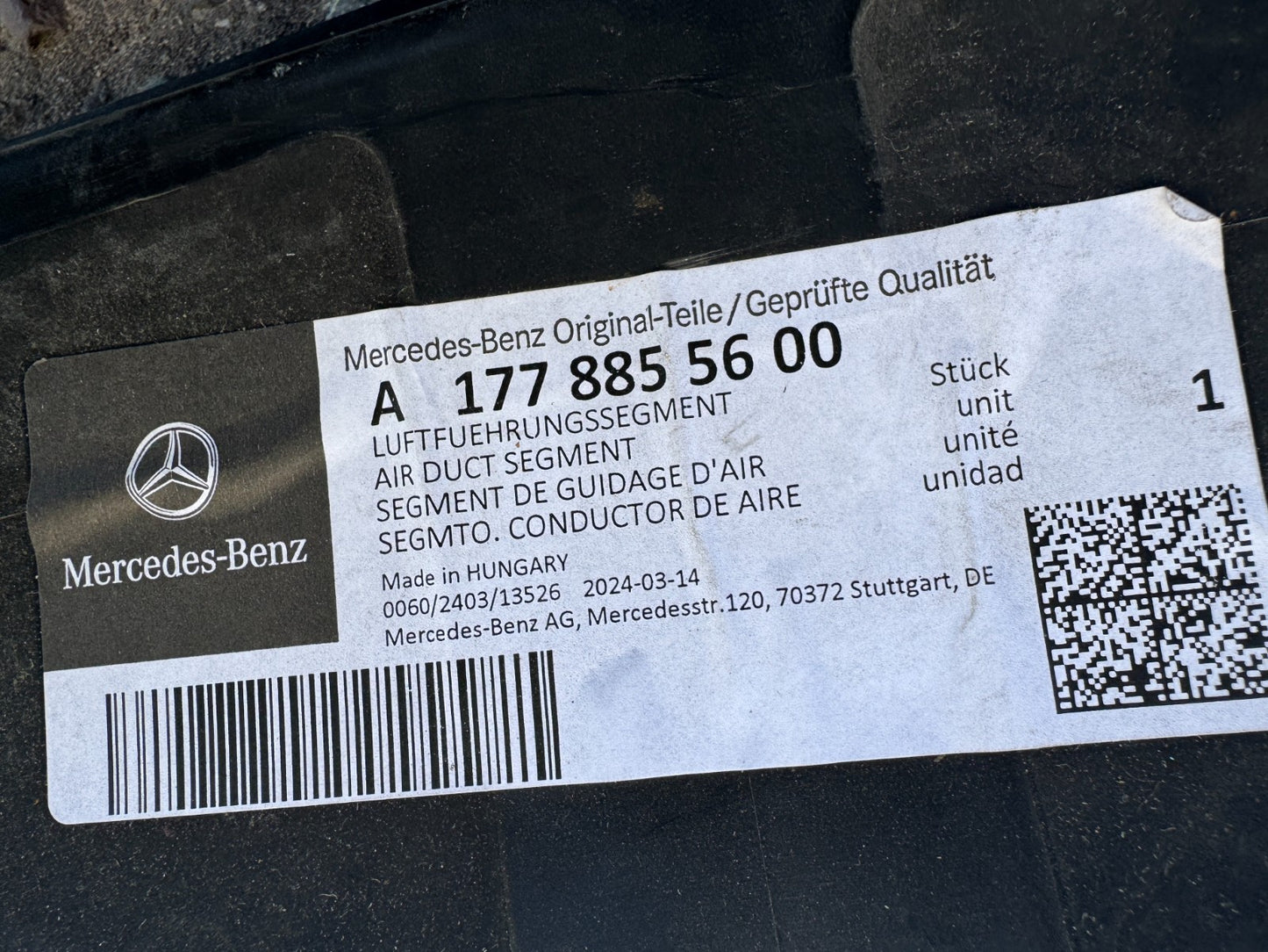 NEW Mercedes-Benz A-Class W177 Front Upper Radiator Support Baffle A1778855600