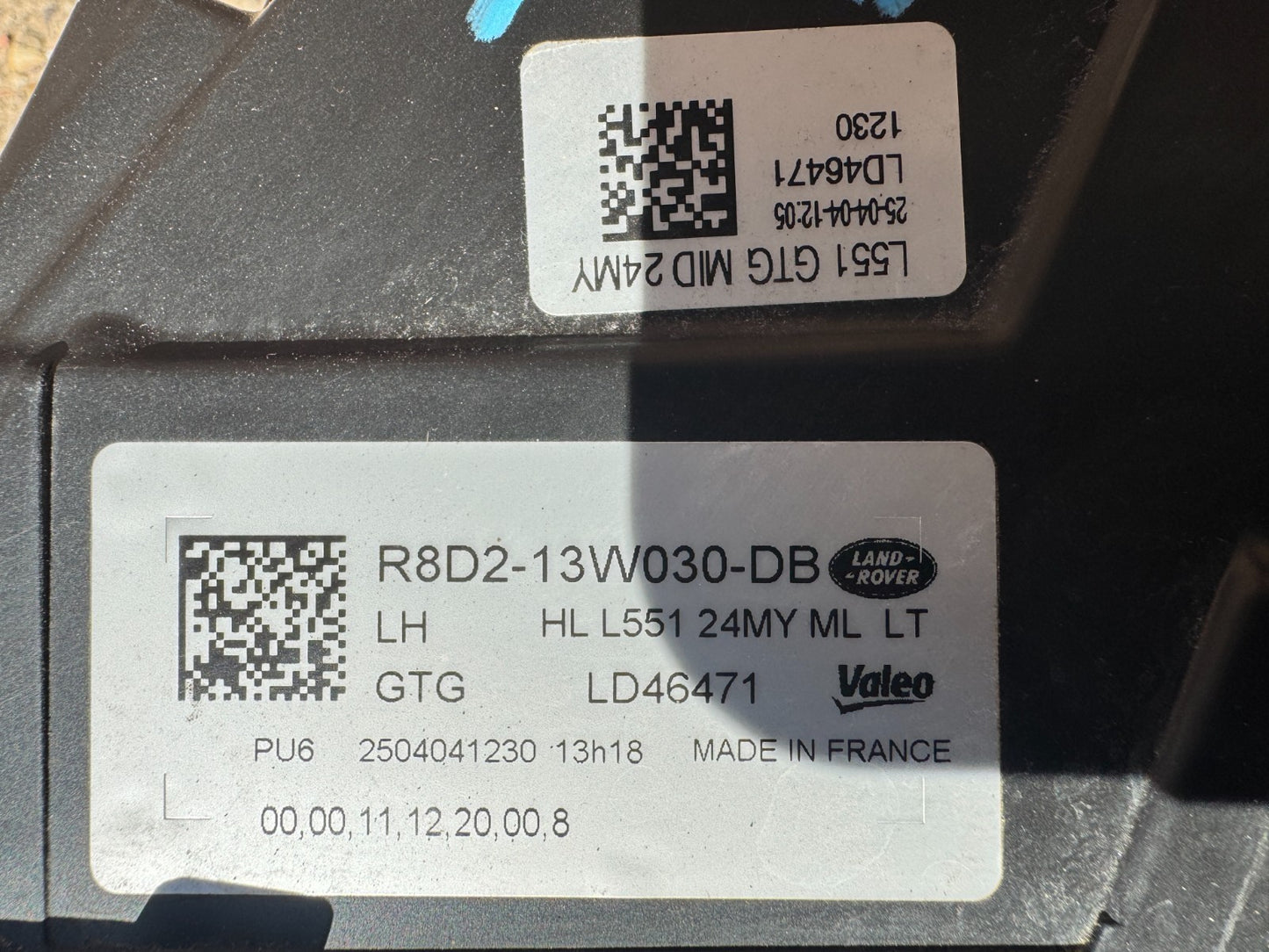 2025 Range Rover Evoque L551 Left LED Headlight 2019 ON R8D213W030DB DAMAGED