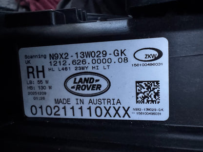 LATEST 2026 RANGE ROVER SPORT RIGHT LED HEADLIGHT N9X213W029GK L461 HIGH LT