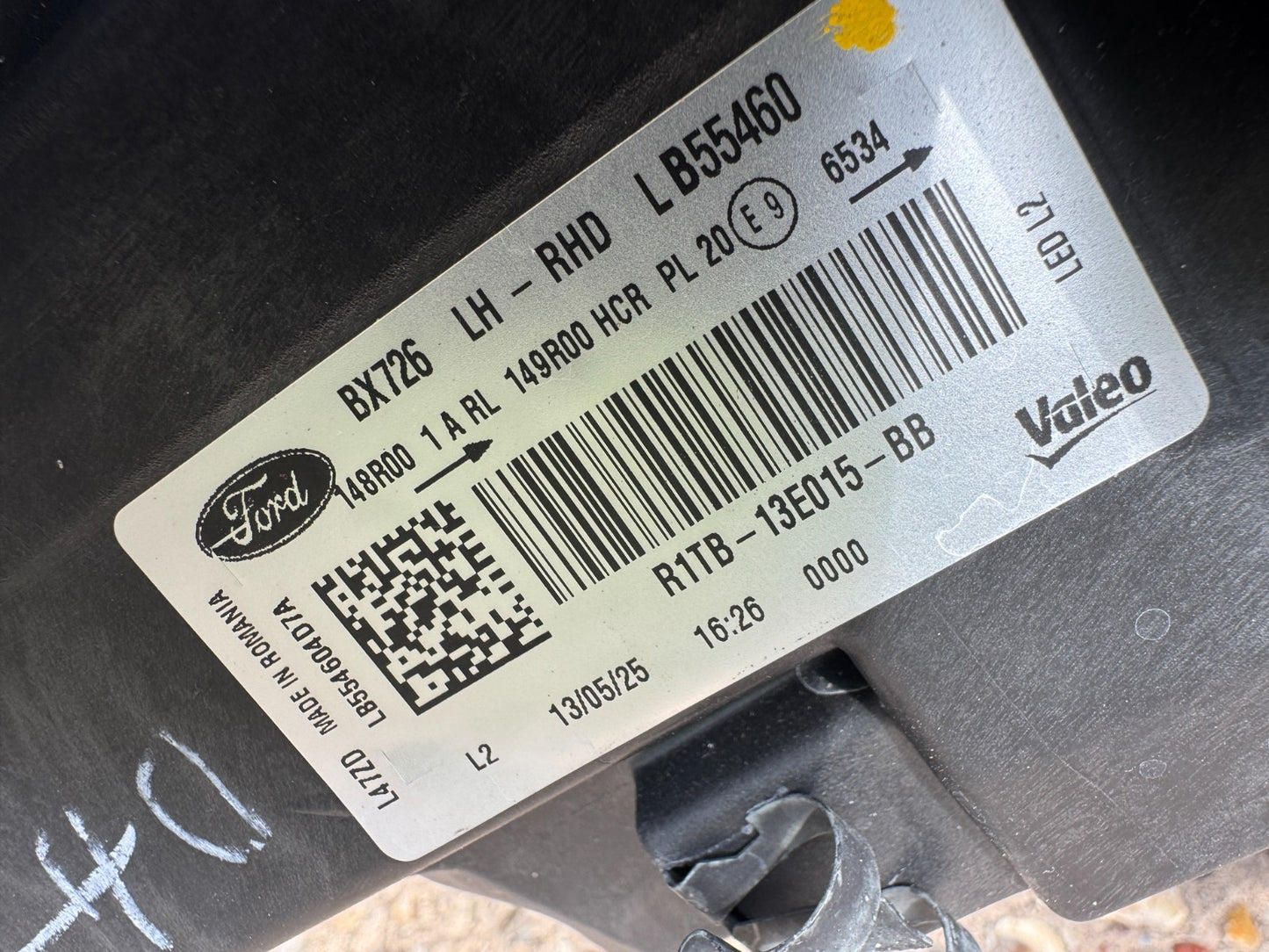 2025 FORD PUMA PASSENGER SIDE LEFT LED HEADLIGHT R1TB13E015BB 2024 2025 GENUINE