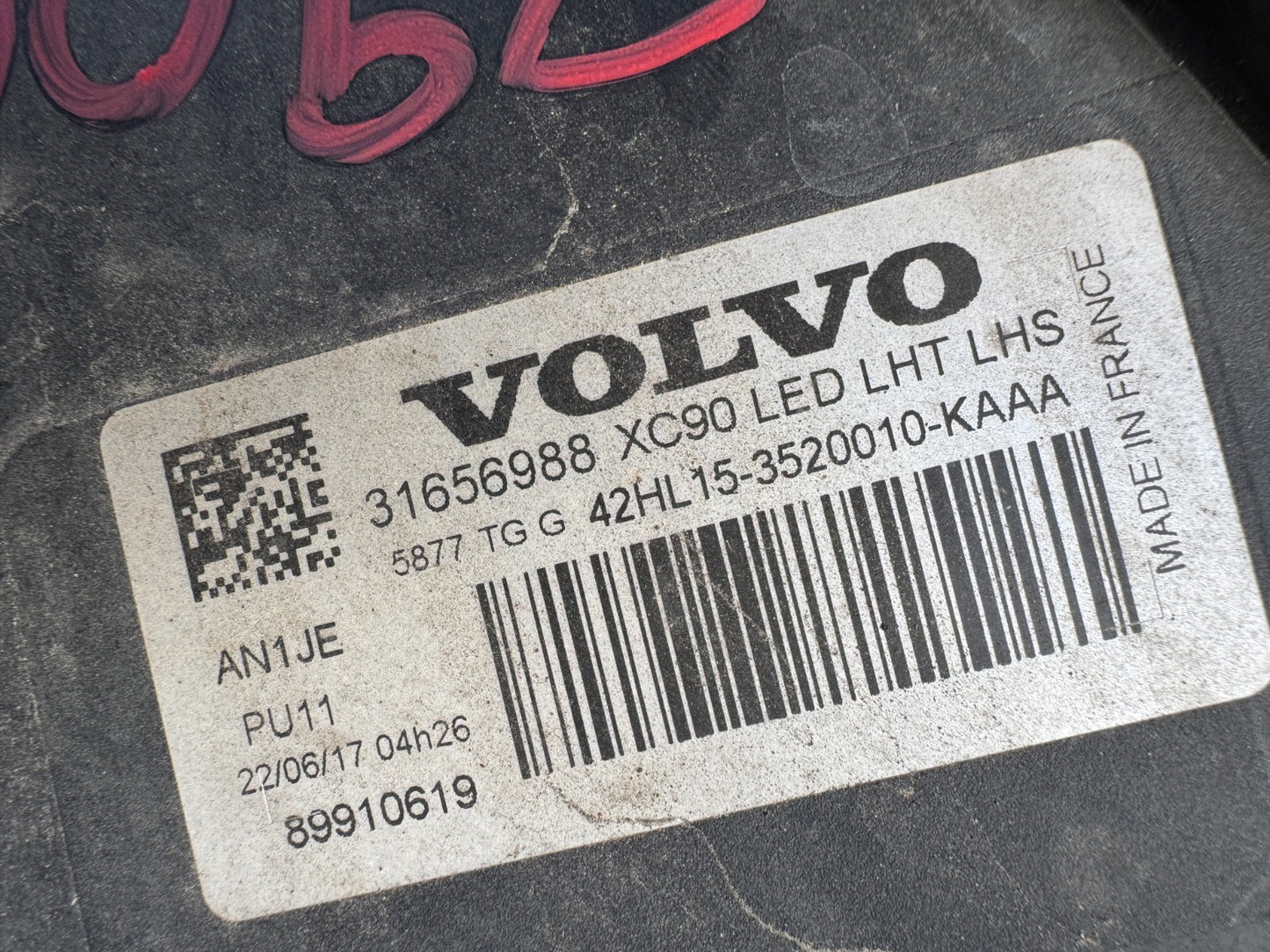 Volvo XC90 2017 Left front headlight headlamp 31656988 FULL LED ACTIVE