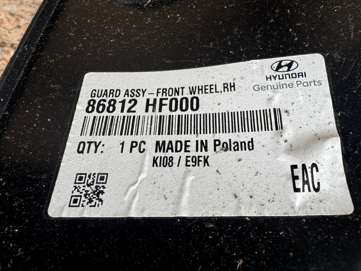 86812HF000 2248676 wheel arch for HYUNDAI KONA SX2 TECNO HYBRID 2WD