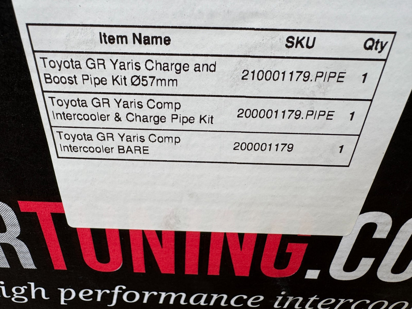 Wagner Intercooler, Charge and Boost Pipe Kit 57mm for Toyota GR Yaris