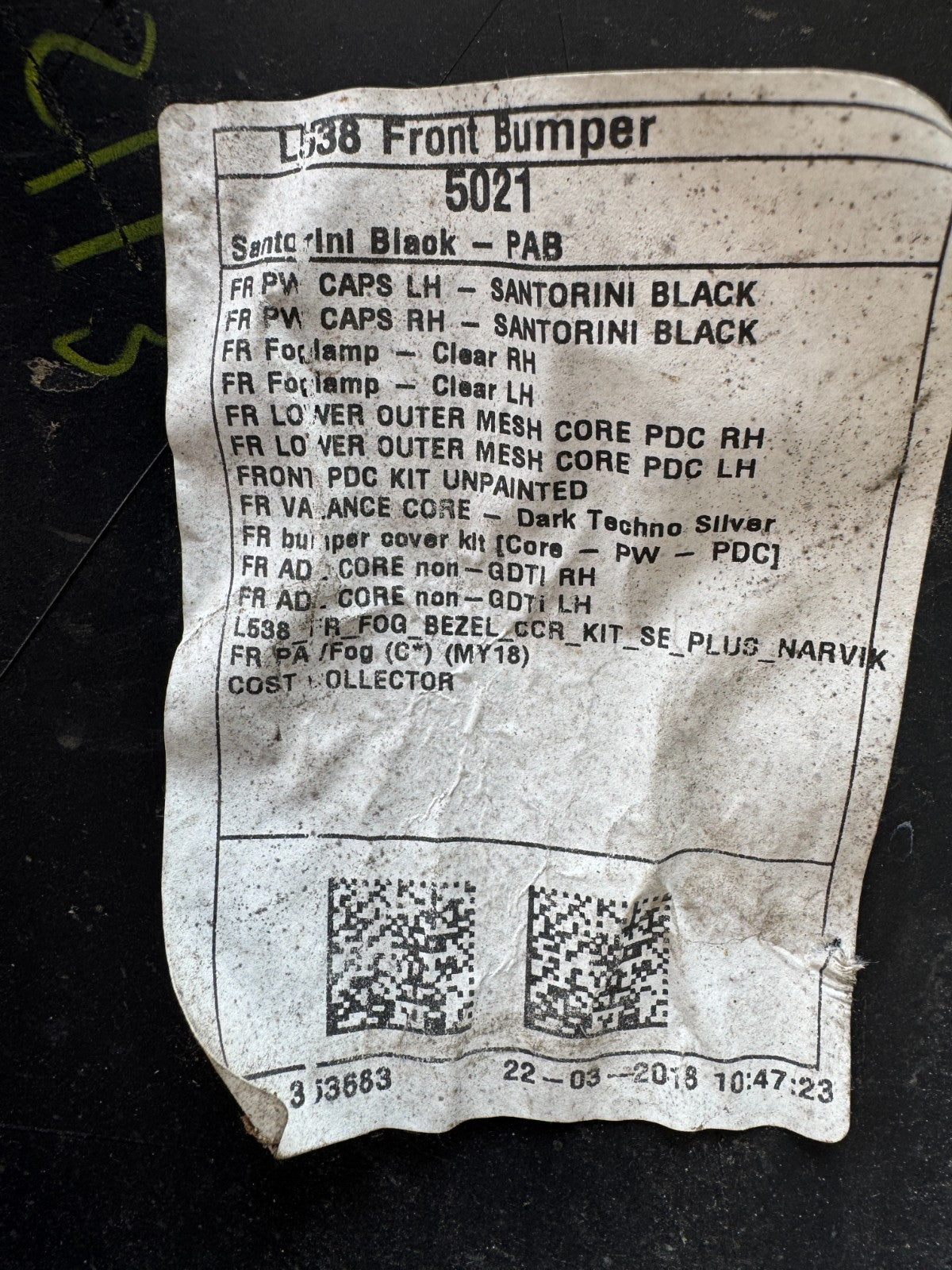 Range Rover Evoque Front Bumper L538 SE Genuine GJ3217F003