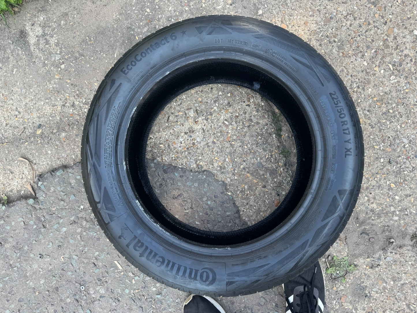 1X 225 50 17 98Y Continental Eco Contact 6, 5MM, DOT:4625 No Repairs, Next Day