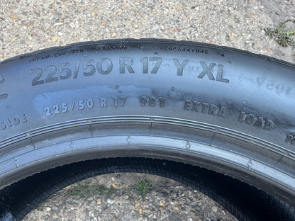 1X 225 50 17 98Y Continental Eco Contact 6, 5MM, DOT:4625 No Repairs, Next Day