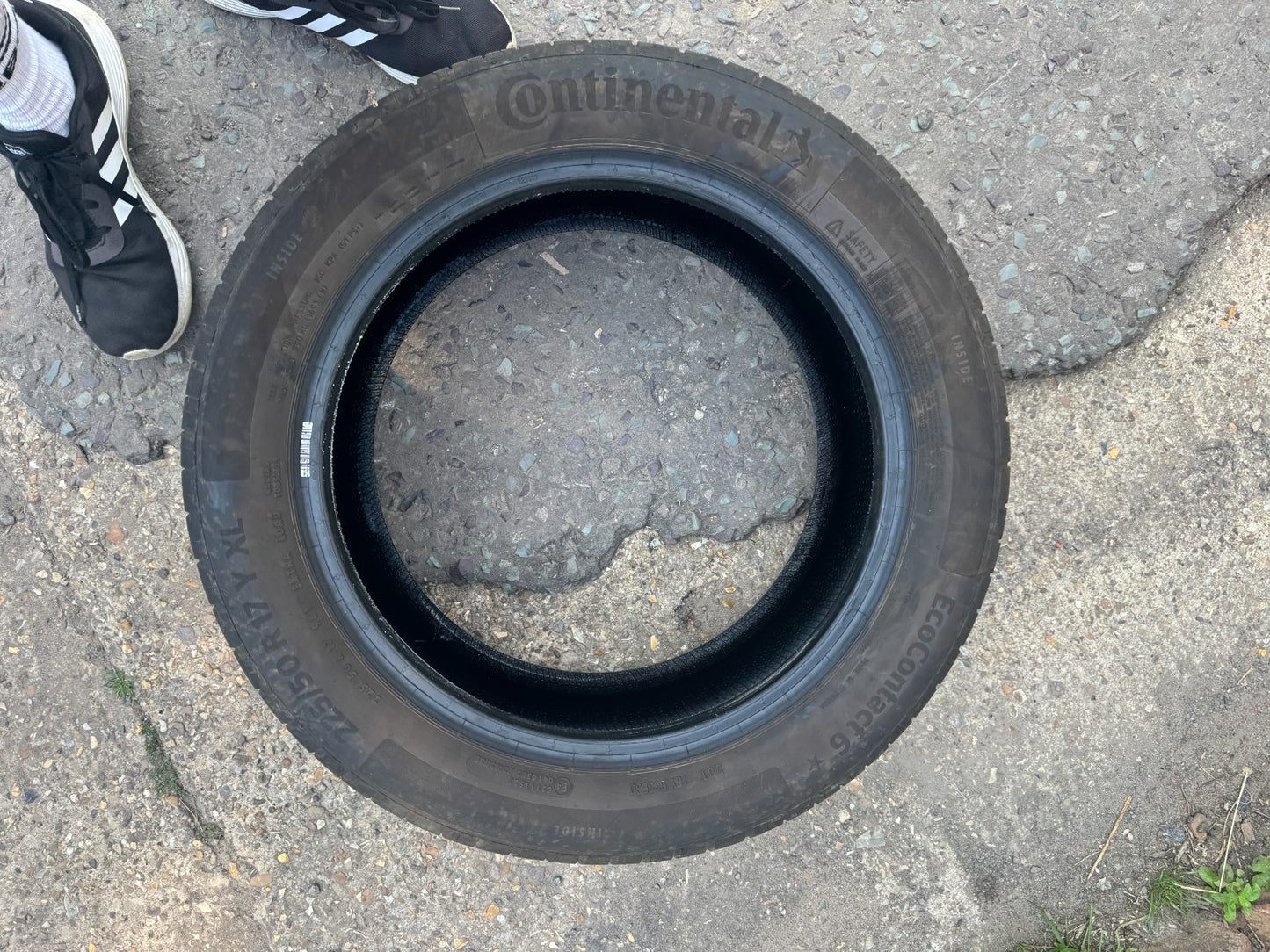 1X 225 50 17 98Y Continental Eco Contact 6, 5MM, DOT:4625 No Repairs, Next Day