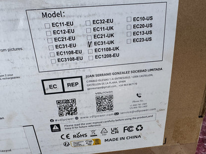 Unused VDLPOWER 11kW Type 2 Portable EV Charger (Model: EC31-UK) RRP: £249