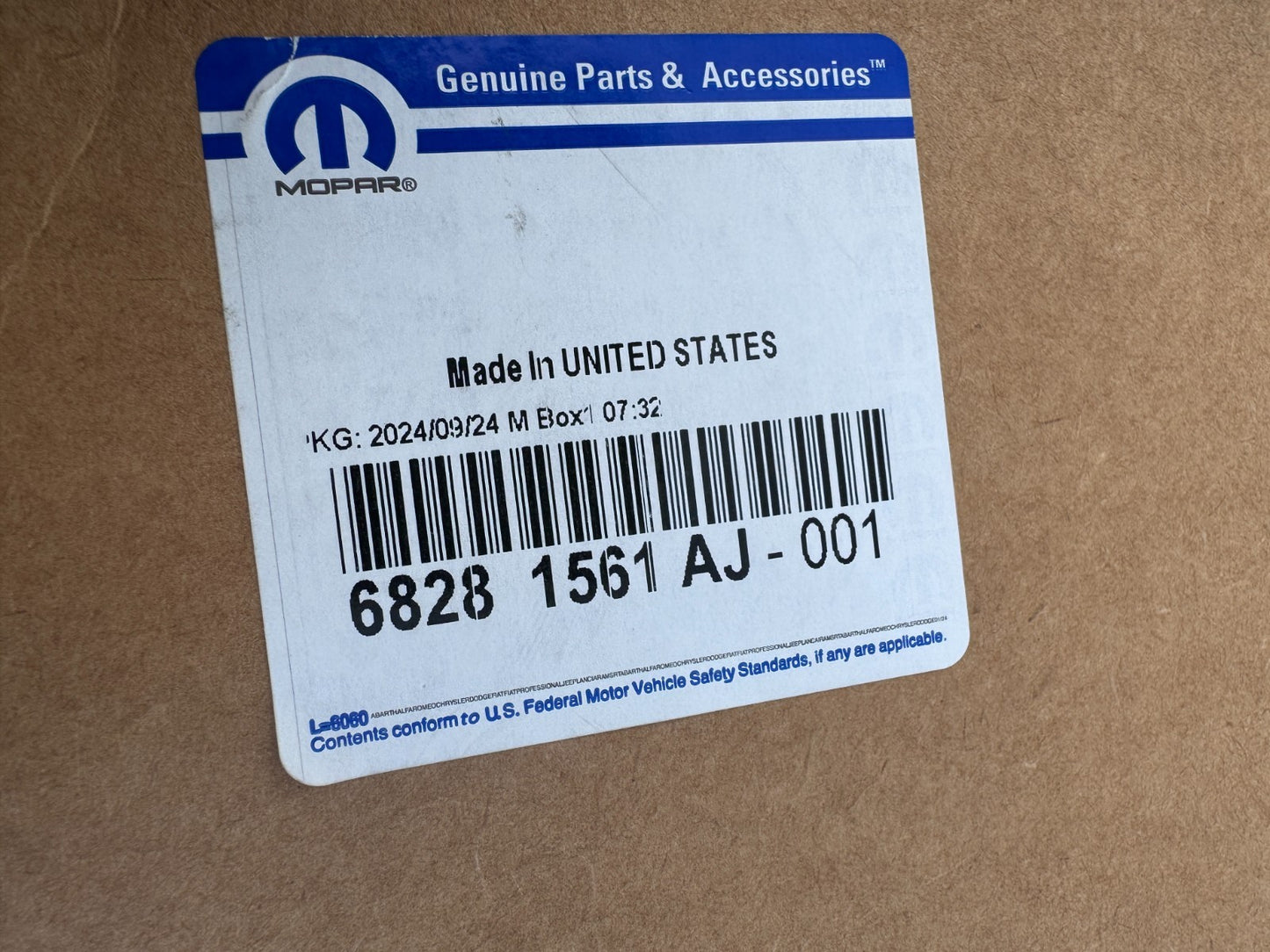Jeep Wrangler JL Tailgate 2018-24 Genuine 68281561AJ