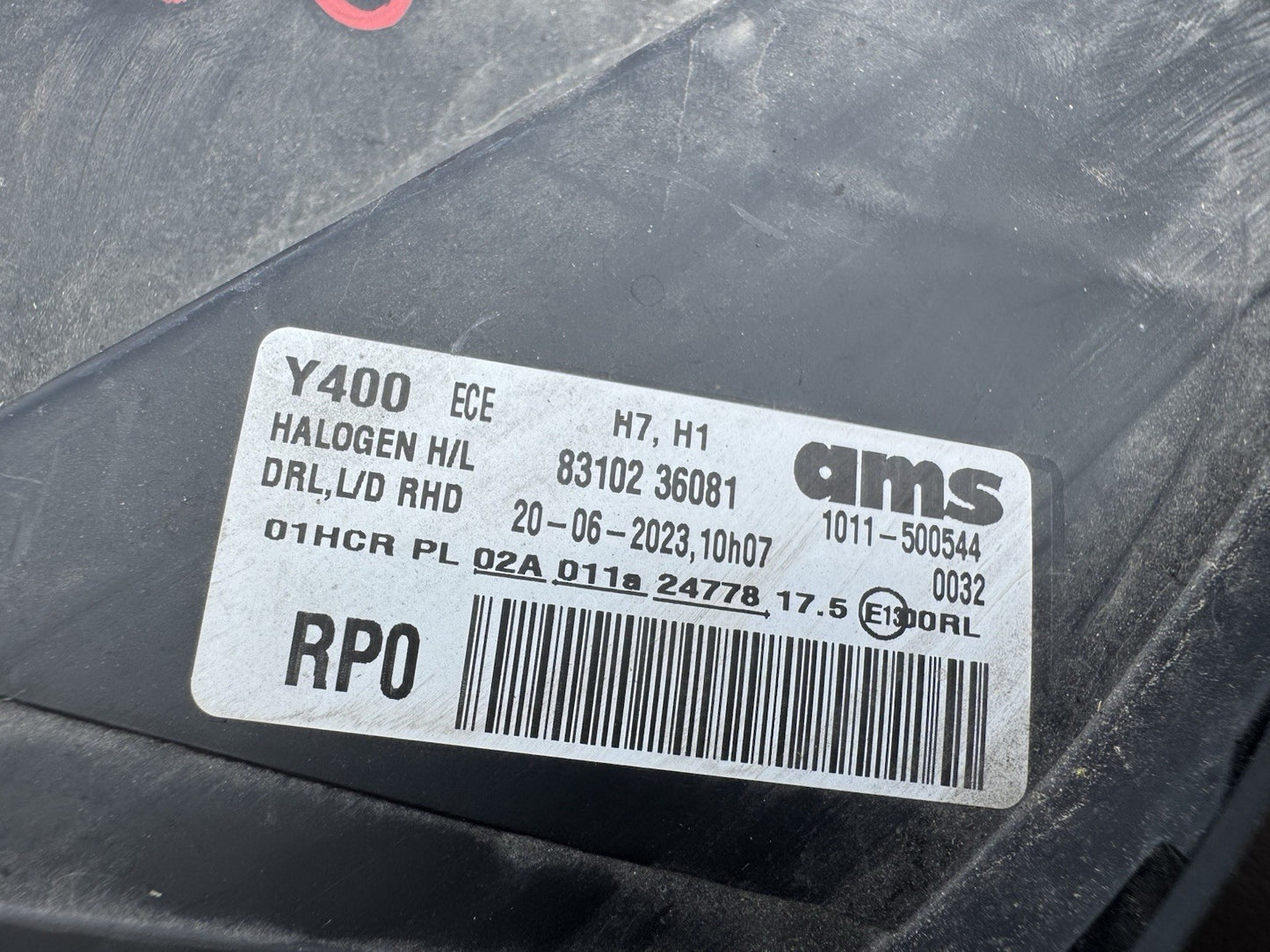 SSANGYONG MUSSO RIGHT HEADLAMP Q200 SERIES HALOGEN TYPE
