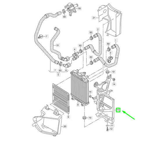 VOLKSWAGEN PASSAT B8 3G 水箱散熱器支架 3Q0121093F 全新原廠件