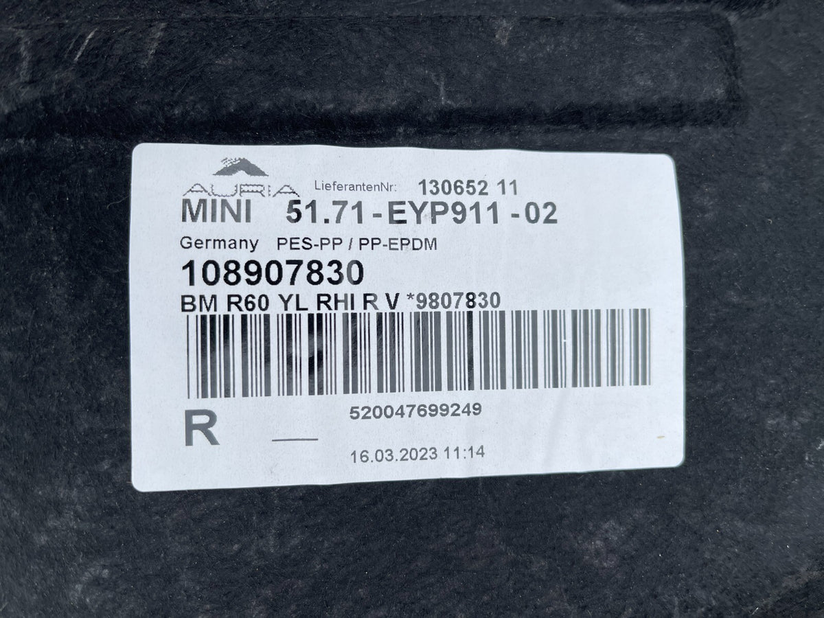 GENUINE MINI COUNTRYMEN R60 R61 12-2017 WHEEL ARCH SPLASH GUARD