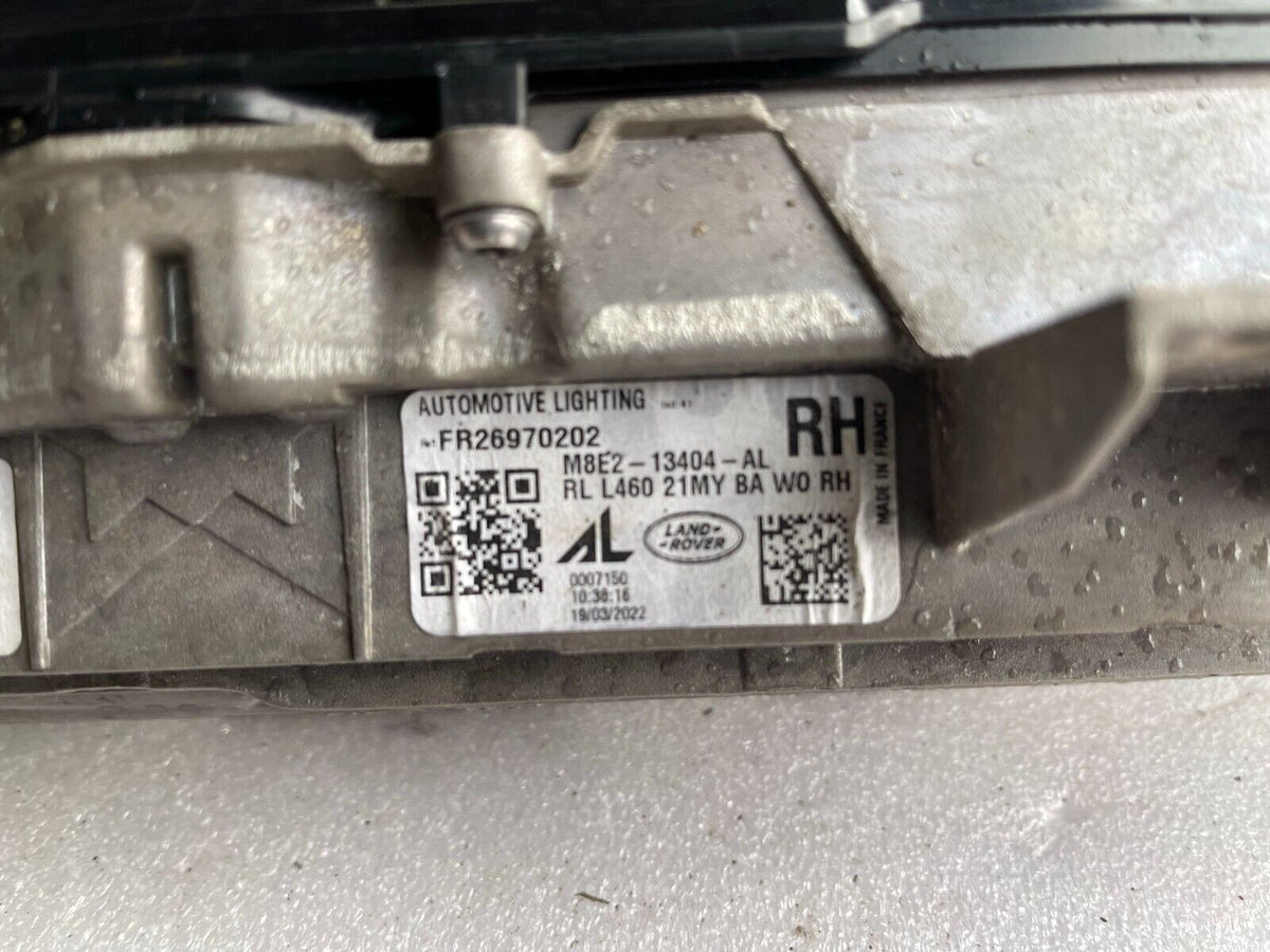 2022 Range Rover Right Hand Tail Light M8E213404AL