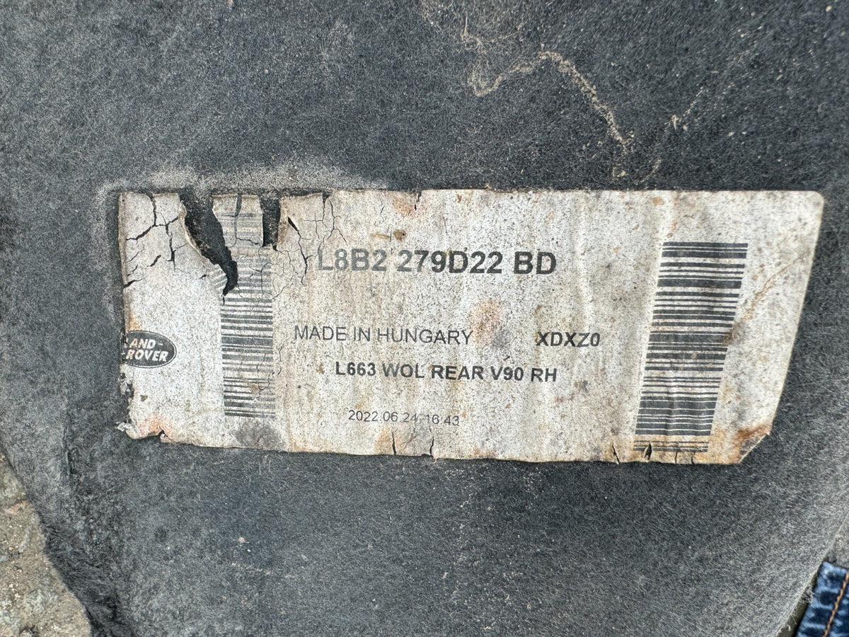 2022 Land Rover Defender L663 Rear Right Splash Wheel Arch Liner L8B2-279D22-BD