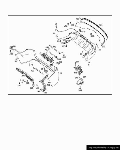 MERCEDES GLC A253 AMG LINE ดิฟฟิวเซอร์กันชนหลัง A2538850300 2015-19