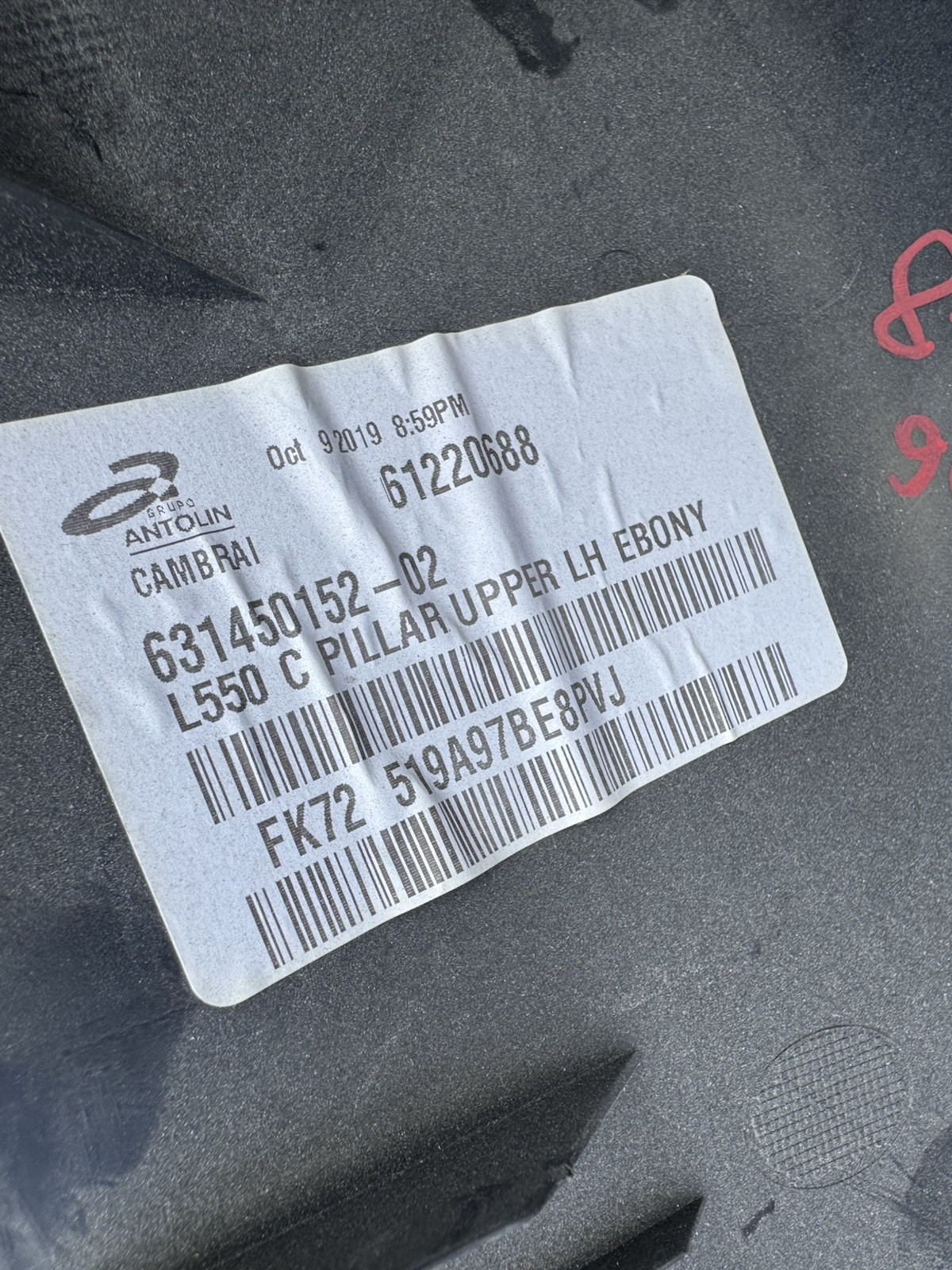 Land Rover Discovery Sport C Pillar Trim RH UK Drivers 2014-2023 FK72-519A96-BE