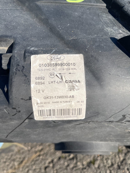 Ford Transit LEFT Black Headlight 2018 on Part no GK3113W030AB