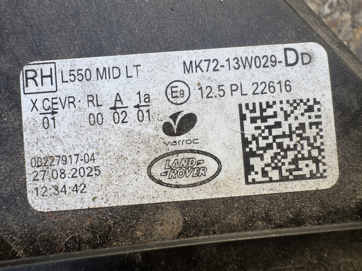 GENUINE LAND ROVER DISCOVERY SPORT L550 RIGHT LED HEADLIGHT MK72-13W029-DD