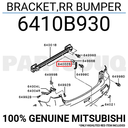 6410B930 Genuine Mitsubishi ASX RR BUMPER BRACKET