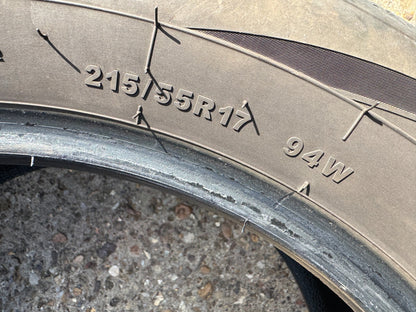 215/55/17 GT RADIAL FE2 4mm no repairs 2022 tyre 215 55 17