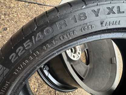225 40 18 CONTINENTAL SPORTCONTACT 5 MO MERCEDES 92Y XL 4.5mm NO REPAIRS X1