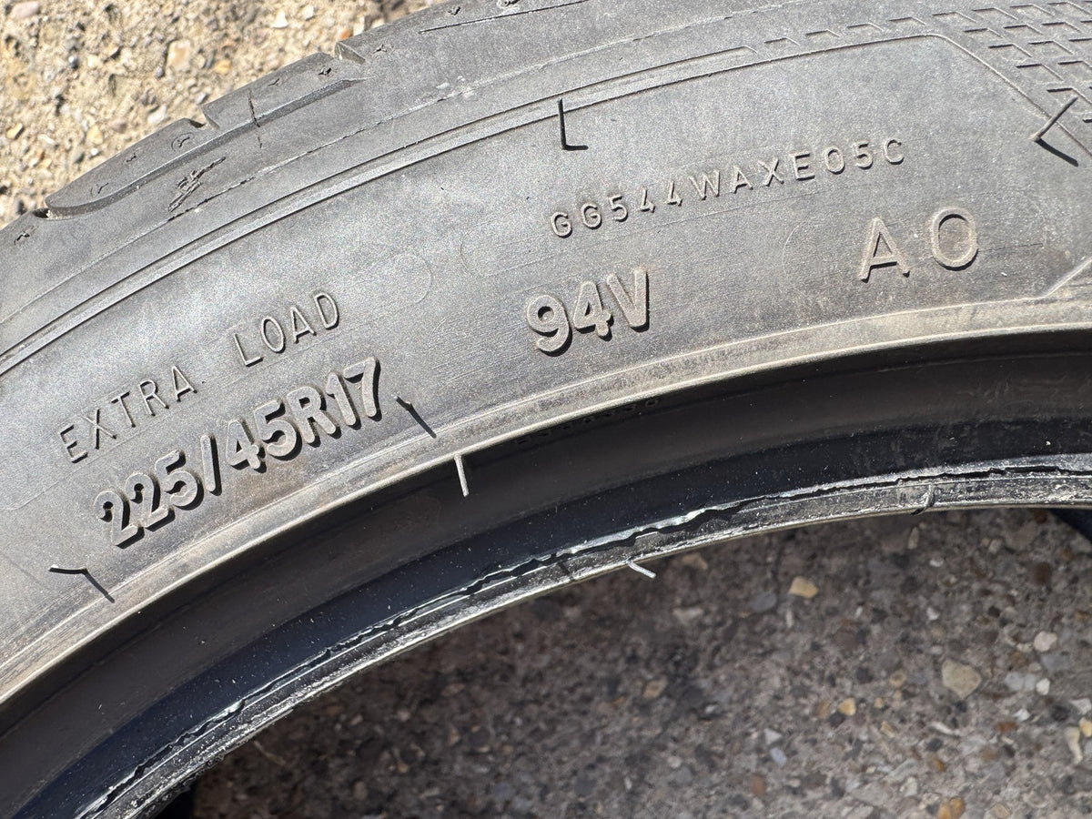 225 45 17 GOODYEAR EAGLE F1 ASYMMETRIC 5 AO AUDI 94V 5mm NO REPAIRS X1
