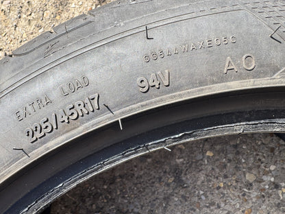 225 45 17 GOODYEAR EAGLE F1 ASYMMETRIC 5 AO AUDI 94V 5mm NO REPAIRS X1