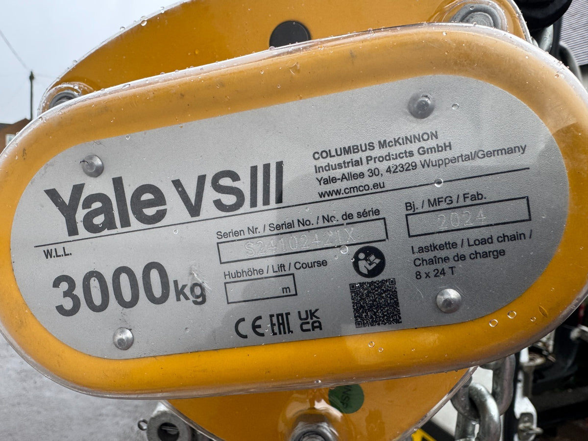 Yale VSIII 3000kg Single Fall Chain Block and Tackle Manual Hoist engine hoist