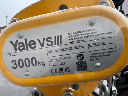 Yale VSIII 3000kg Single Fall Chain Block and Tackle Manual Hoist engine hoist