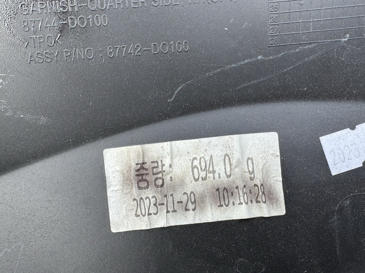 87744-D0100 Kia garnish quarter Right hand side 2023 on