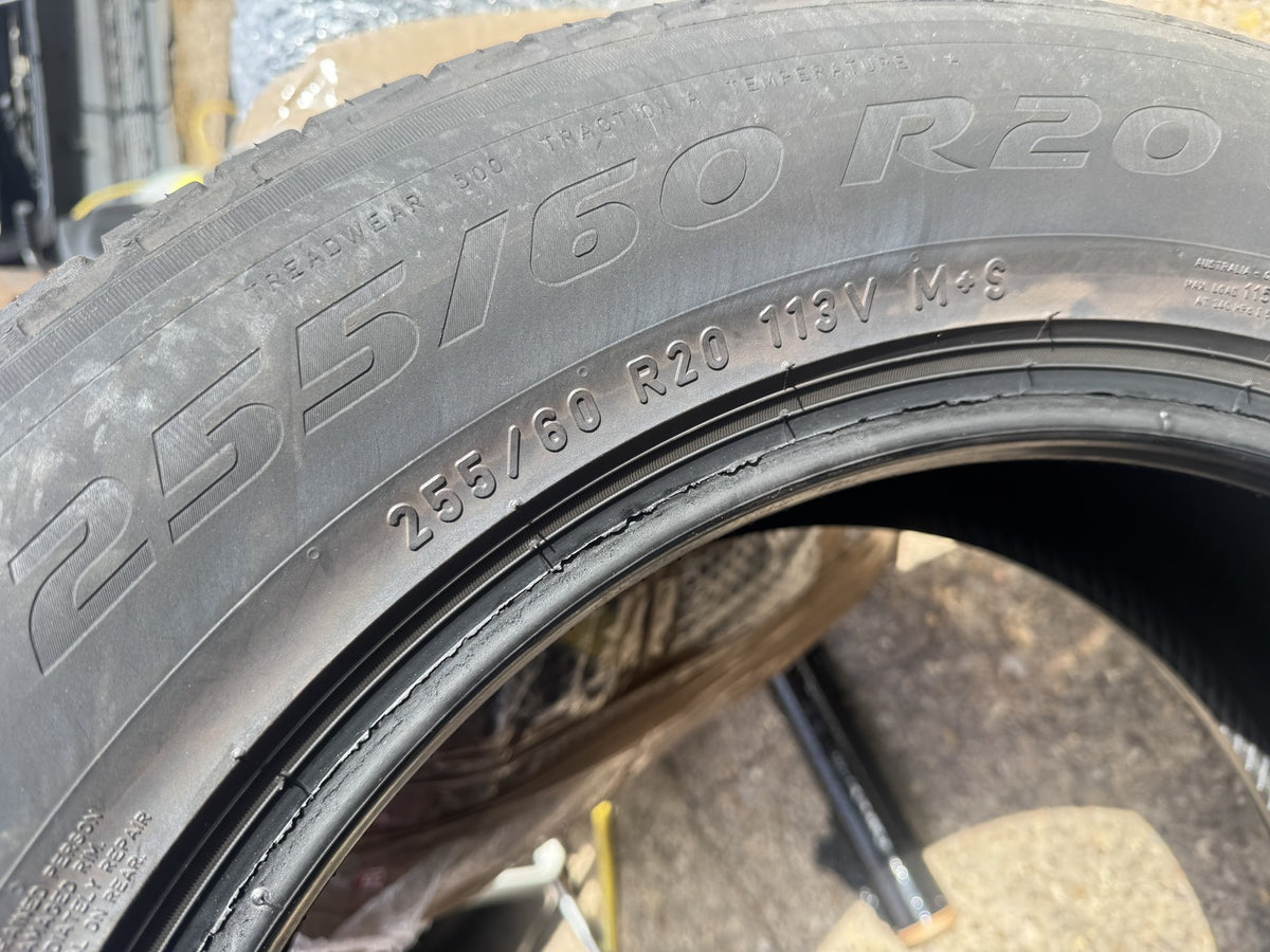 255 60 20 PIRELLI SCORPION ZERO ALL SEASON LR 113V PAIR 6.5mm NO REPAIRS